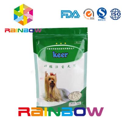 China Foil Stand Up Pet Food Pouch With Zipper , 500g Plastic Dog Treats Packaging Bag for sale