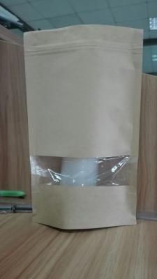 China Levante-se sacos de papel personalizados malote do presente do alimento com o Ziplock claro da janela Resealable à venda