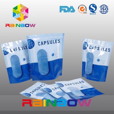 China Custom Vertival And Resealable Aluminium Foil Packaging Bag With Clear Window For Capsules for sale