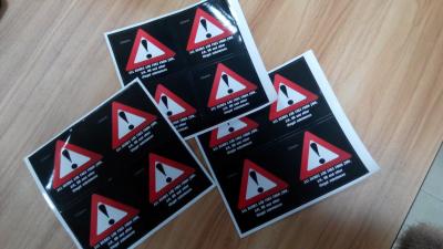 China Custom Self Adhesive Paper Laminated Danger / Warning Sign Labels For Illegal Substances for sale