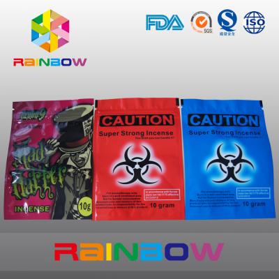 China Custom Logo Caution Herbal Incense k Bags 10g 4g Chemical Voodoo Spice Smoke Bag for sale
