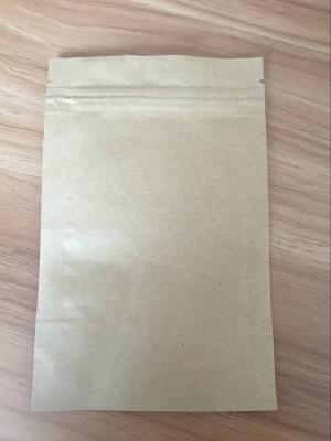 China Customized Paper Bags Flat Kraft Paper Lined Foil Three Side Seal Top Zip Lock Bags for sale