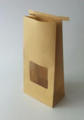 China Folie gezeichnete Imbiss-Taschen-Verpackenpapiertüte-Kraftpapier-Papiertüten mit Zinn-Bindung und Fenster zu verkaufen