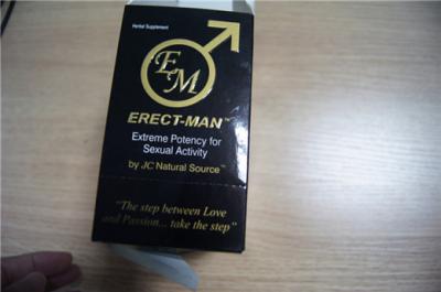China Sex Enhancement Pill Packaging Display Box and Blister Card ERECT-MAN Paper Card for sale
