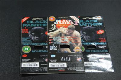 China Custom printed black panther blister card sex pills packaging and black panther box packaging for sale
