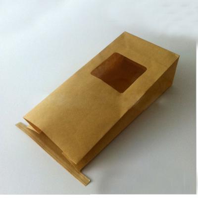 China Bulk Tea Packaging White Kraft Paper Tin Tie Flat Bottom Bags With Clear Window for sale