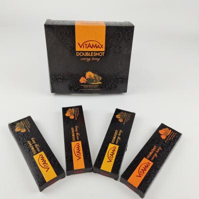 China Wholesale Custom Black Color Packaging 22g Sachet Weight Sweet Honey Box For Vitamax Energy Honey for sale