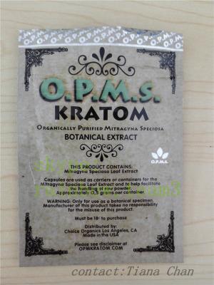 中国 ジップ ロック式の金 3ct のアルミ ホイルの opms の kratom の粉を包む草の香 販売のため