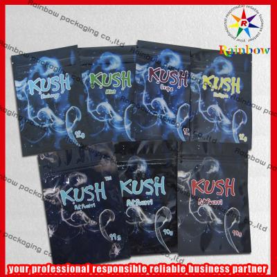 中国 Kush のアルミ ホイルのジッパーのポリ袋、草の香の多彩なジッパー袋 販売のため