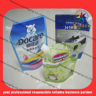 China lovely detergent spout pouch packaging with hang hole for sale