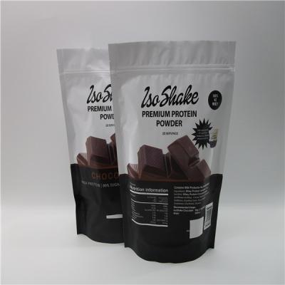 China Private Label Matte Black Foil Pouch Packaging 1KG FOR Protein Powder Packaging for sale