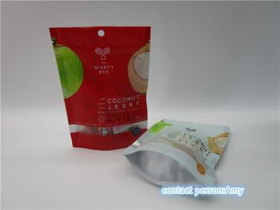 China PET + AL + PE coconut jerky Snack Bag Packaging matte finish / glossy finish for sale