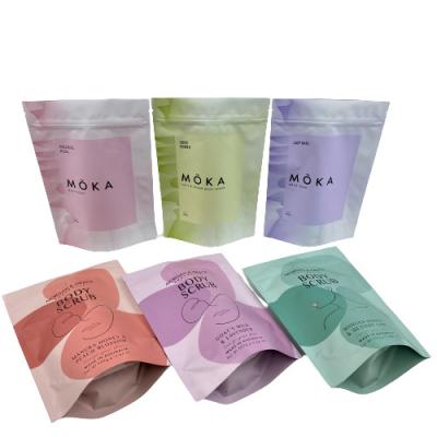 China Zipper Mylar Stand Up Pouches Gravnre Printing For Body Scrub Bath Salt for sale