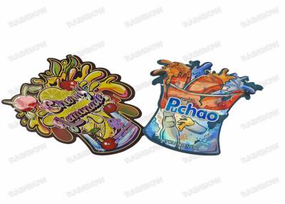 China Ziplock Pouch 3.5g 7g 14g Special Shape Custom Food Smell Proof Die Cut Mylar Bag for sale