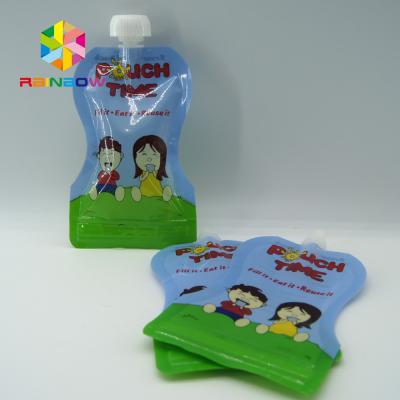 China Custom Reusable Liquid Stand Up Liquid Spout Bags Baby Food Packaging Bag for sale