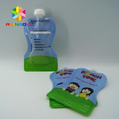 China Reusable Food Pouch Packaging / Leak Proof Baby Food Pouches With Dual Zipper for sale