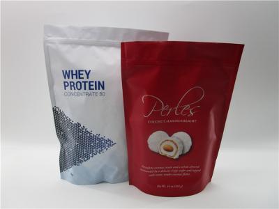 China Resealable food grade 1kg custom printed whey protein isolate bags with zip lock for sale