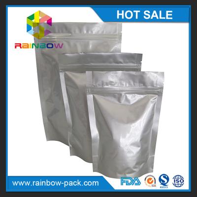 China Eco-friendly Silver Aluminium Foil Pouch k Stand Up Gravure Printing for sale