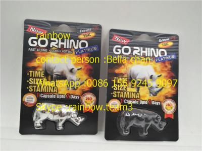 Chine Les pilules de sexe du roi Etats-Unis de rhinocéros empaquetant/vont caisse de pilule de rhinocéros/carte 3D en plastique du rhinocéros 7 à vendre
