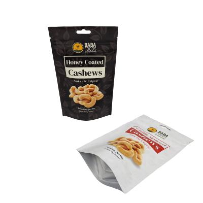 China Custom Resealable Snack Food Packaging Zipper Bags Stand Up Cashew Nuts Packaging Zipper Bag for sale