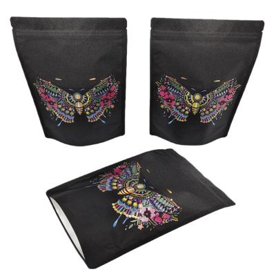 China Customized Stand Up Pouch Biodegradable Kraft Paper Pouch with Hot Stamping Smell Proof Bags with Logo zu verkaufen