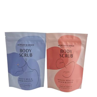 China Spa Bath Soak Scrub Salt Package Bag Stand Up Zipper Plastic Bag Soap Sea Salt Bath Product Packaging Bags for sale