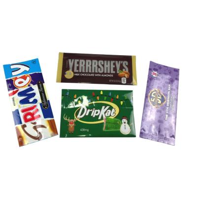 China Custom Logo Printing Mylar Bags Disposable Aluminum Foil Sachets Honey Candy Sachets Chocolate Bar Packaging zu verkaufen