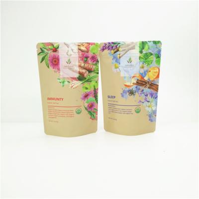 China Custom Plastic Bag Ziplock Aluminum Foil Tea Packaging Stand Up Pouch Compound Mylar Bag For Coffee for sale