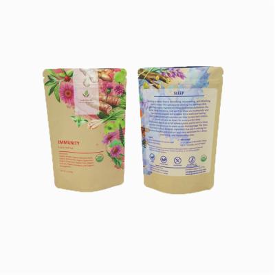 China Custom Tea Bag Ziplock Aluminum Foil Tea Packaging Stand Up Pouch Mylar Bag For Coffee for sale