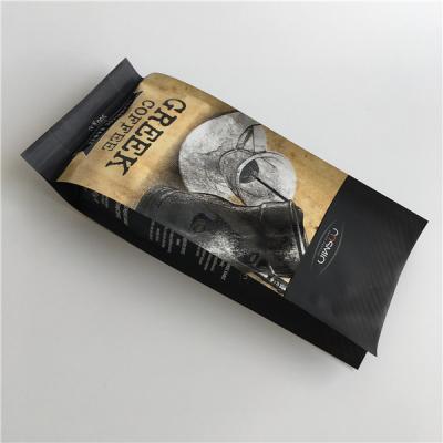 China Customized Printing 250g Four Side Sealed Stand Up Coffee Pouches With Valve for sale