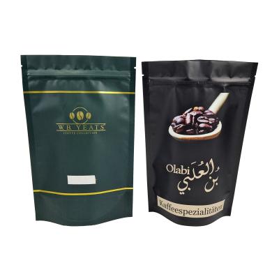 China OEM Custom Printed Coffee Bags Plastic Packaging Bags Stand Up Coffee Bags With Resealable Zipper for sale