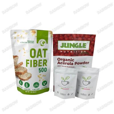 China Biodegradable Pouches Custom Kraft Paper Stand Up Pouch Resealable Ziplock Protein Powder Bags à venda