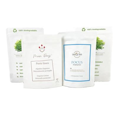 中国 Custom Logo Eco Friendly White Kraft Paper Mango Powder Nuts Pet Food Biodegradable Zipper Smell Proof Paper Packaging P 販売のため