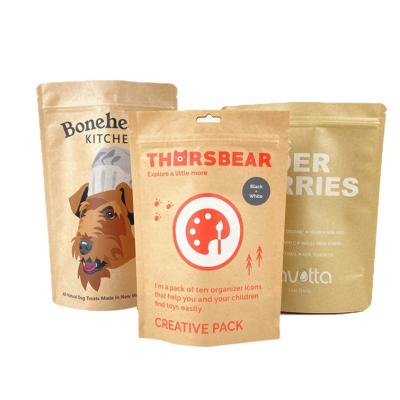 中国 100% Biodegradable Smell Proof Paper Packaging Bag For Mango Powder Tea Nuts Pet Food Bags White Kraft Paper Pouch 販売のため