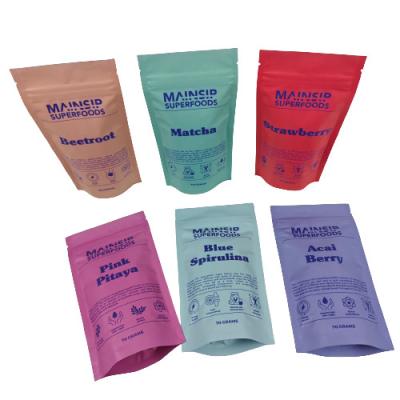 China Digital Printed Hot Cocoa Powder Packaging Bag Coffee Powder Plastic Pouches With Resealable Zip Lock Te koop