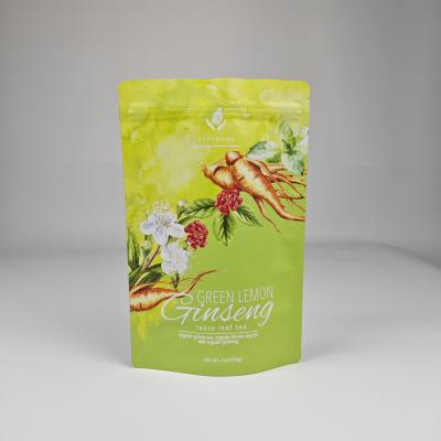 China Custom Printed Plastic Stand Up Bags Resealable Moisture Proof 250g Tea Packaging Bag for sale