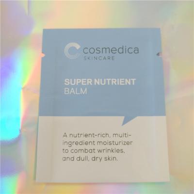 China Plastic Aluminum Foil Pouch Packaging Sample Sachet Cosmetics, Three Side Sealing Cosmetic Sample Sachet for sale