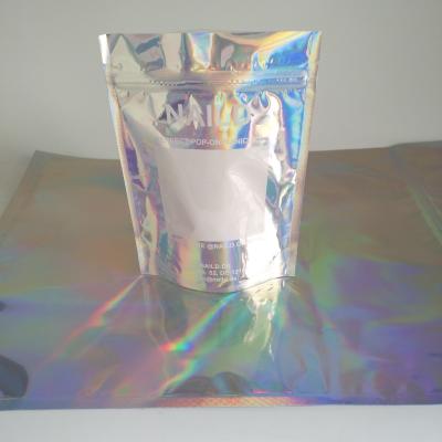 China 3 Side Sealed Holographic Mylar k Bags for Powder Body Scrub Products for sale