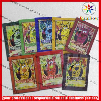 China Scooby Snax Ziplcok Aluminium Foil Bag Recycled For Food Packaging for sale