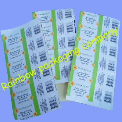 China Customized Packaging Plastic Film , Transparent Barcode Self-adhesive Sticker for sale