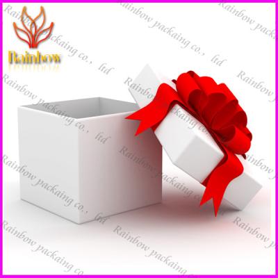 China Fashionable Luxury Gift Cardboard Paper Box With Red Silk Ribbon for sale