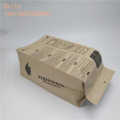China Heat Seal Microwave Paper Bag Popcorn Anti - Oil With Costomized Color for sale