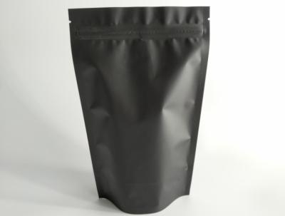 China Matt Black Stand Up Pouch Bags 250g 500g 140 Micron Thickness Customized Print Logo for sale