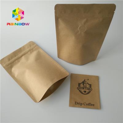 China Kraft Paper Stand Up Bags Recyclable 12 * 8 * 22.5CM SGS Certificated With Window for sale