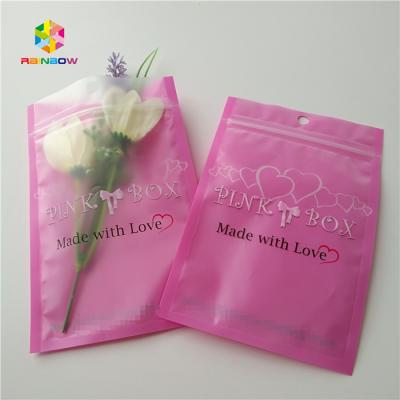China Clear Heart Window Plastic Packing Bags For Eyelash Hair Extension / Gift Jewelry for sale