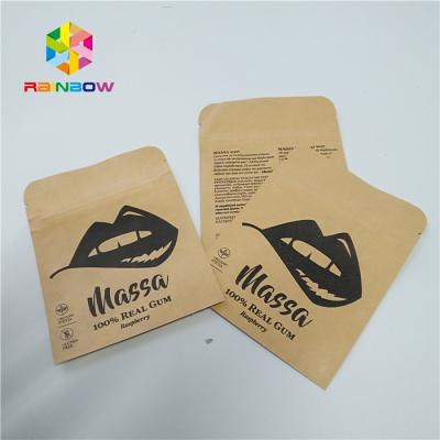 China k Kraft Paper Foil Pouch Packaging Three Side Sealed Flat Reclosable Pouch for sale