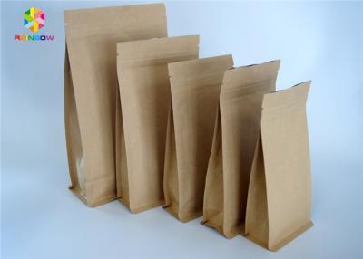 China Kraft Customized Paper Bags Nut Craft Sugar Snack Food Window Packaging k for sale
