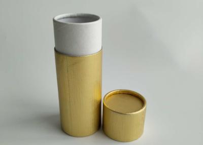China Paper Tube Cylinder Box Packaging Brown Small Size Gold Color With Red Logo for sale
