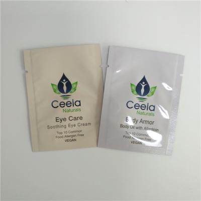 China Small Cosmetic Packaging Bag Face Hair Mask Body Oil Packaging Biodegradable Cream Sachet for sale