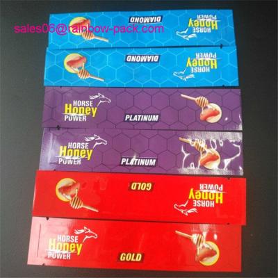 China Horse Honey Powder Sachet Foil Pouch Packaging Golden Royal Honey Vip Malaysia Bag for sale